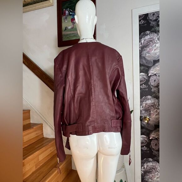Free People Victory Leather Moto Jacket/Size M - Picture 8 of 12
